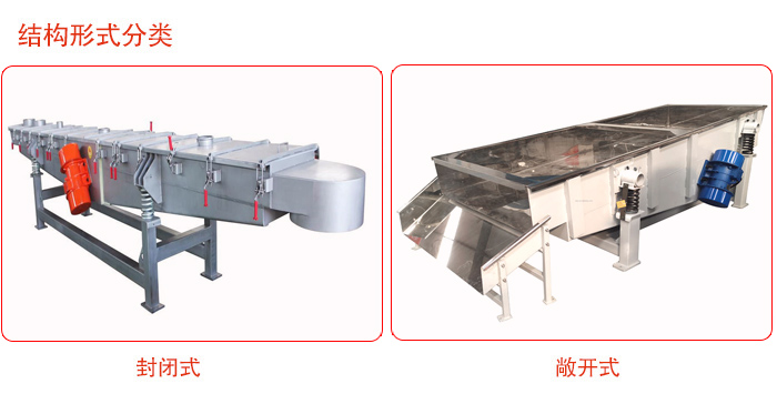 振動(dòng)輸送機(jī)分為封閉式與敞開式兩種。