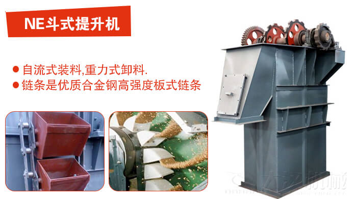 斗式提升機(jī)有：板鏈?zhǔn)?，皮帶式等多種形式主要依靠料斗完成物料的提升目的。